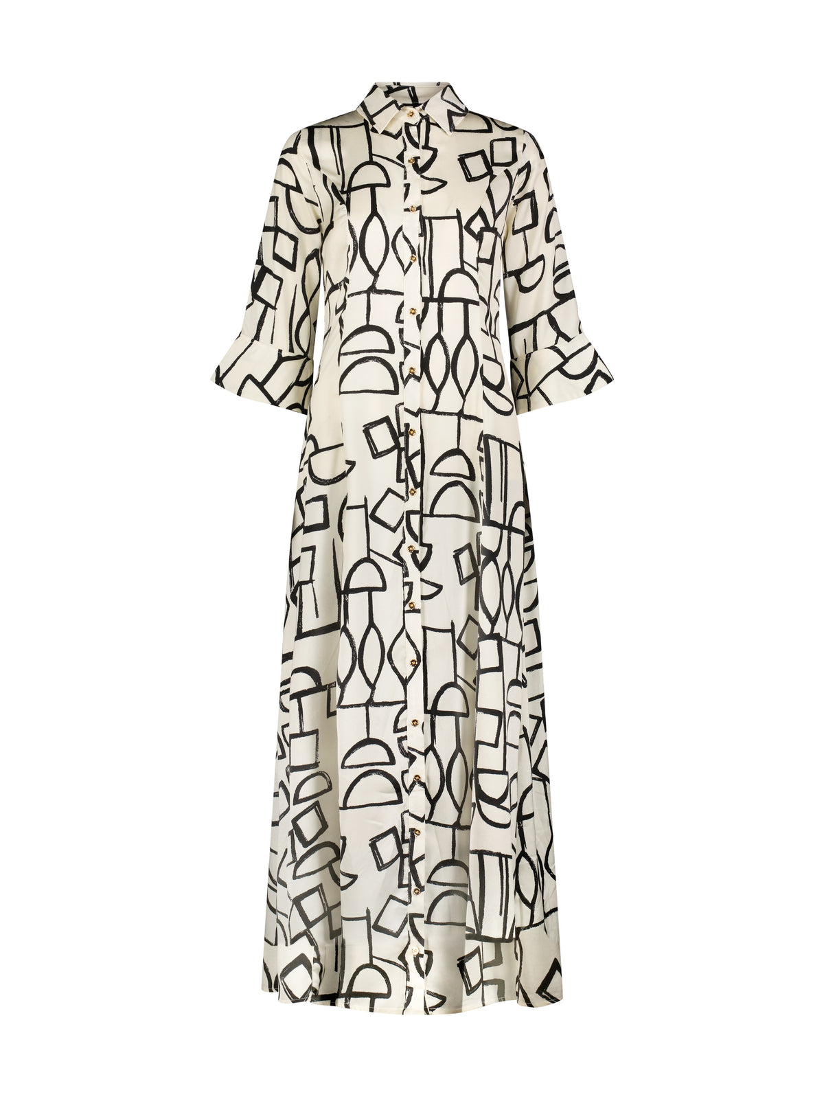 Aleeza Paris Vollare Dress – modest dress in Ivory and Black