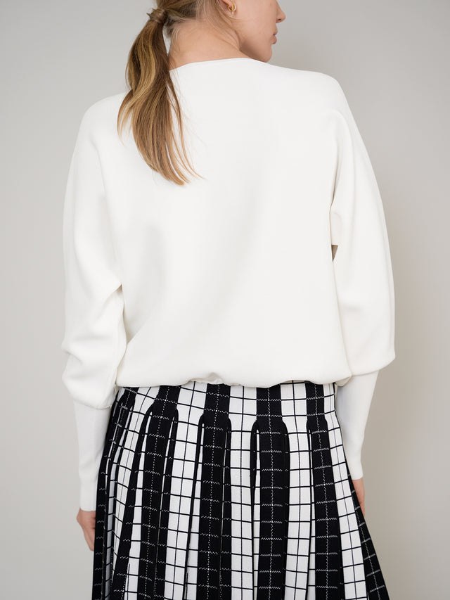 Black and White Pleated Skirt