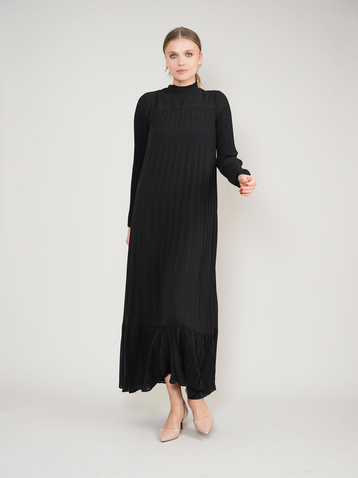 Aleeza Paris Estella Midi Dress – modest dress in Black