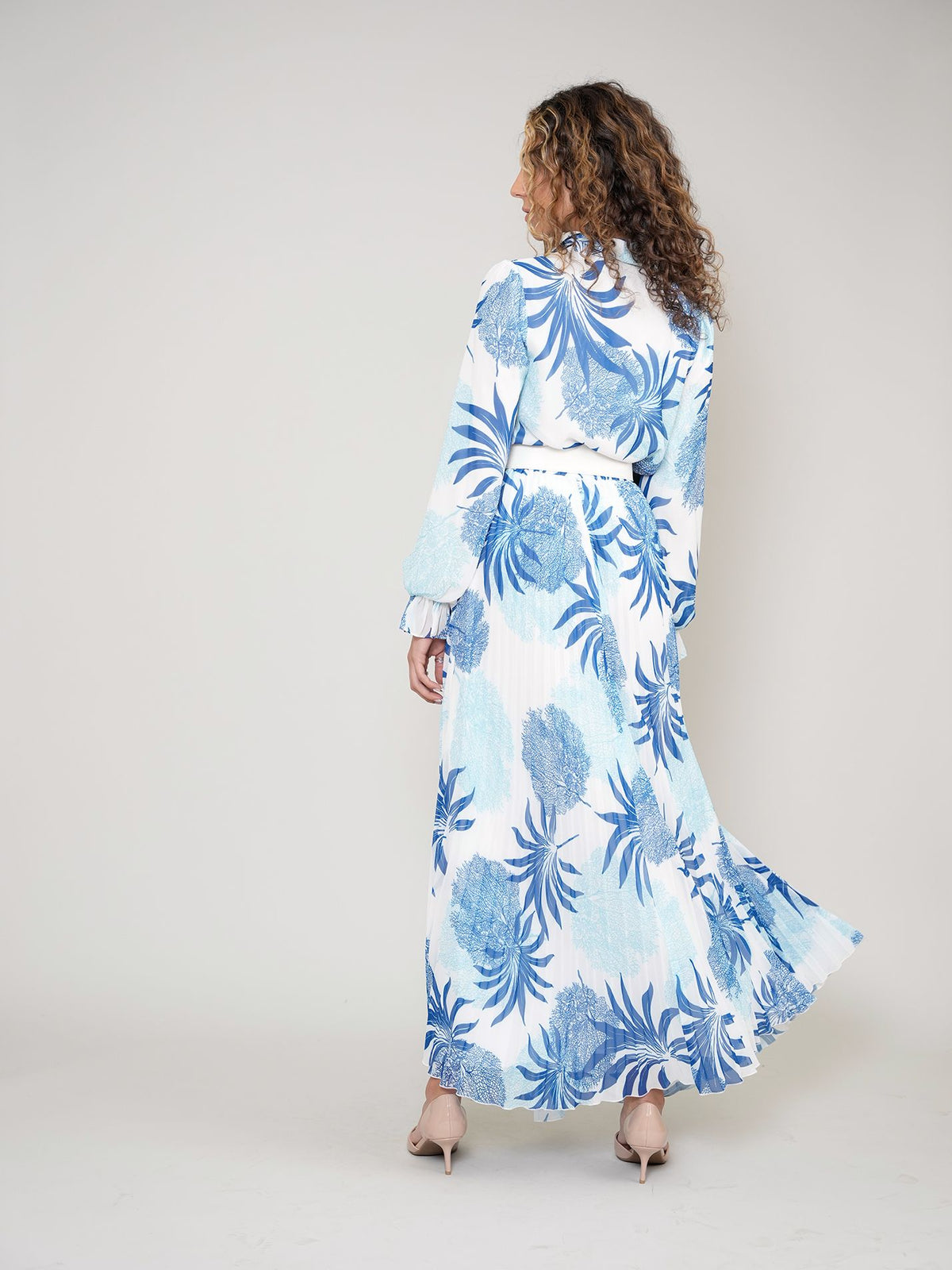 Aleeza Paris Island Set – modest dress in White/Blue