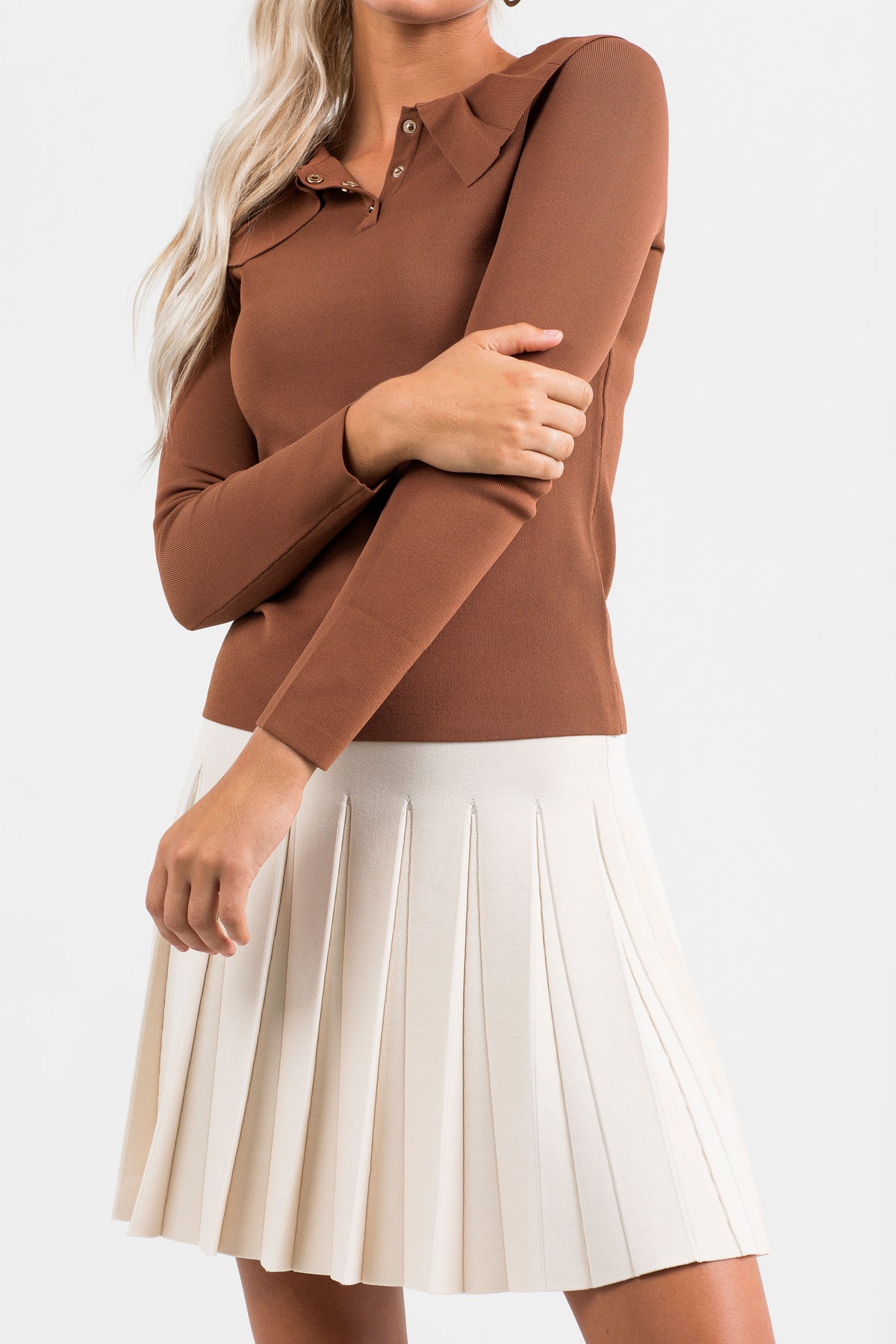 Aleeza Paris Monte Knit Top Cocoa – modest dress in Cocoa