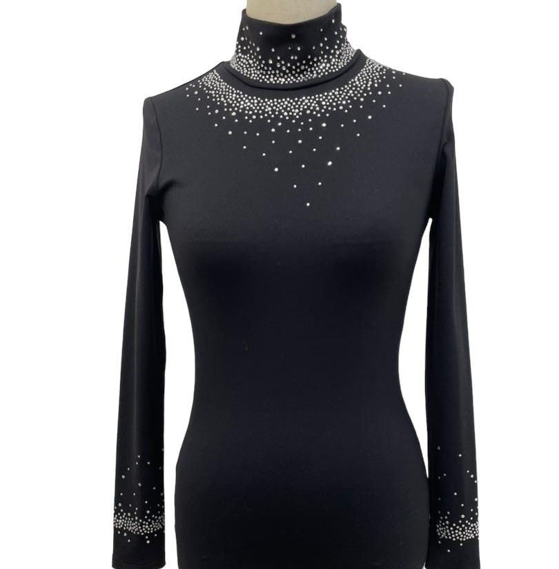 Aleeza Paris Rhinestone Embellish Top – modest top in Black